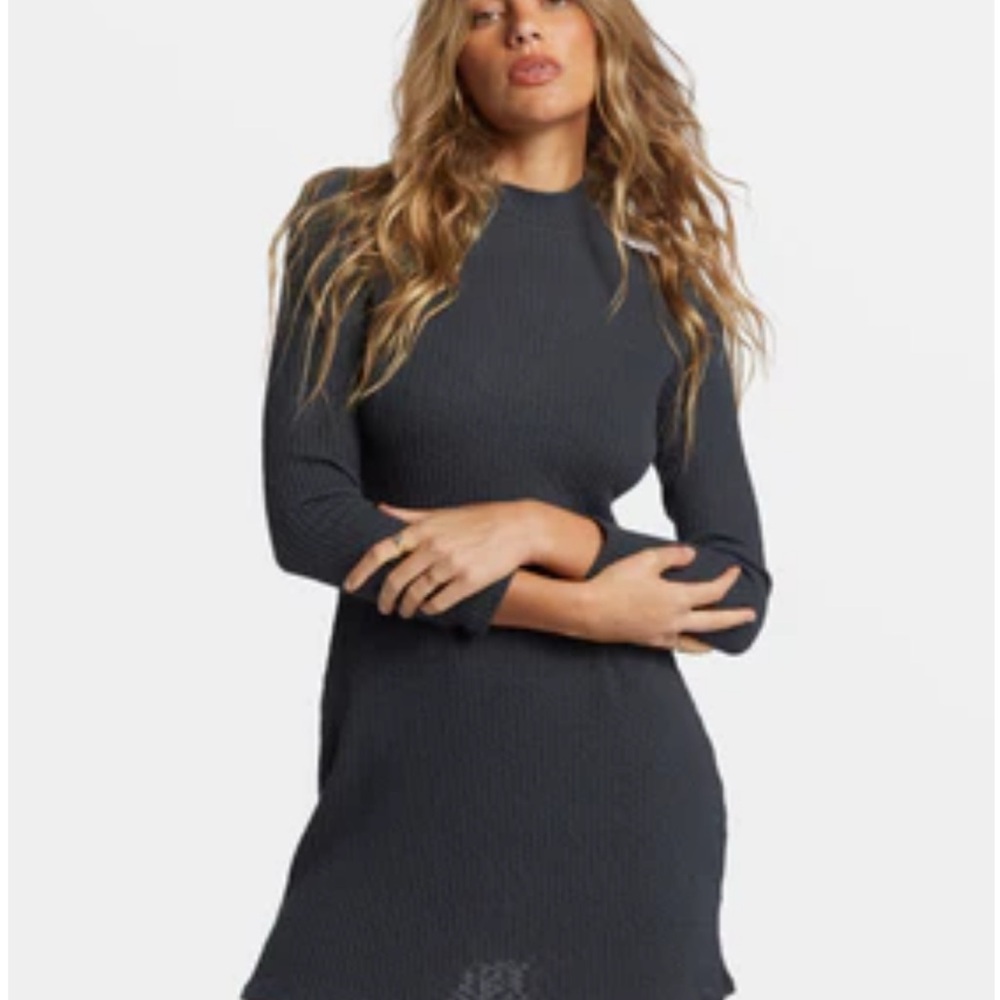 Billabong Ribbed Sweater Dress – Slate Blue Grey, Size M, Like New